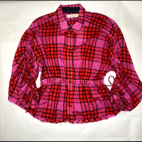 FREE PEOPLE Plaid Shirt Multicolor SIZE S NWT - Picture 2 of 8